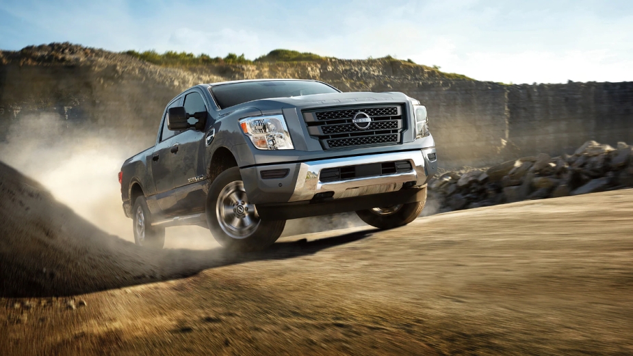The 2022 Nissan Titan is Nissan's full-size truck, and here it's raising the dust.