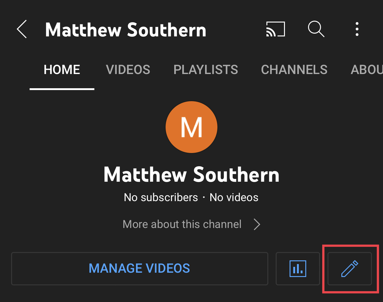 Change the name of the YouTube channel
