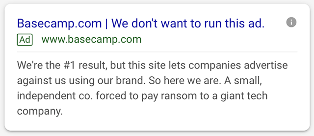 Google Basecamp ad.