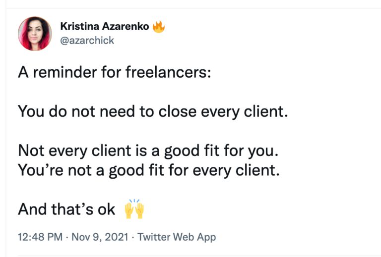 Reminder for SEO freelancers.