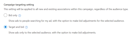 Target and bid setting in Bing Ads