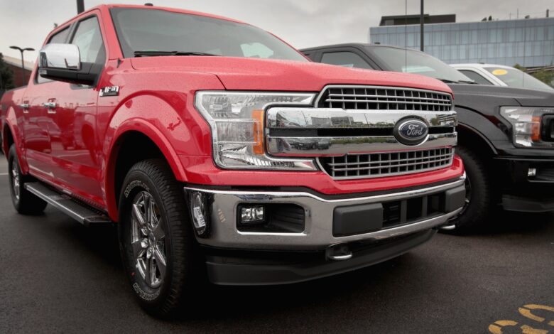 2018 Ford F-150 parked in a lot with other models. Avoid it for a reasons.