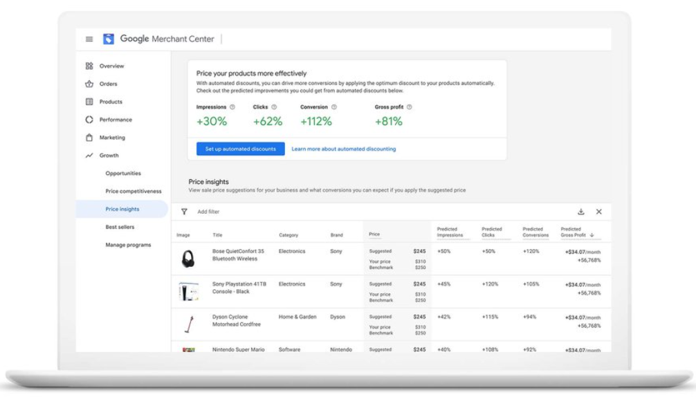 Google is adding a new price insights tool in Merchant Center.