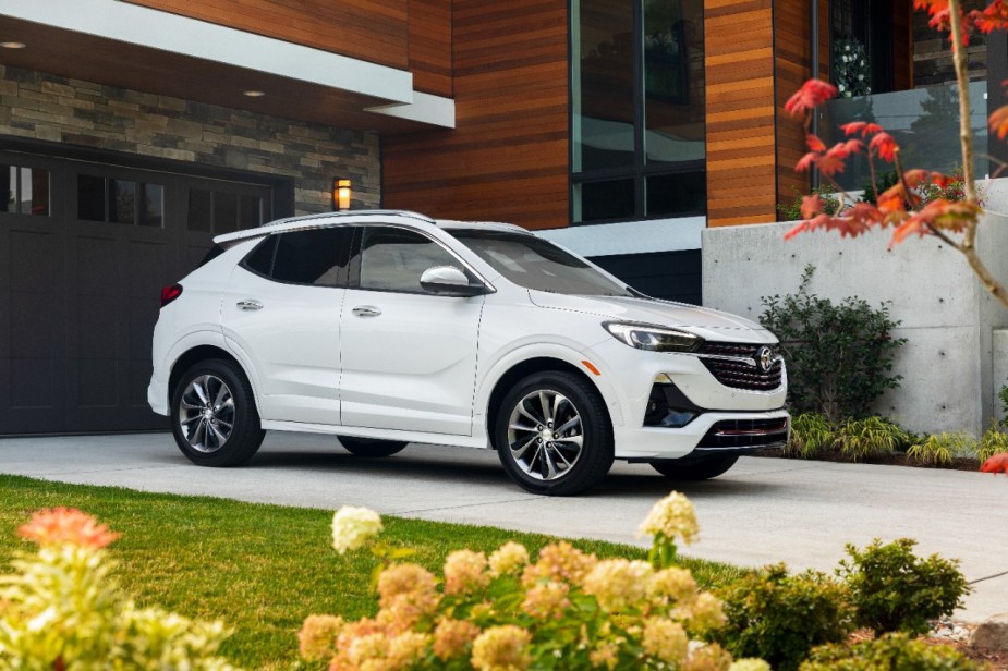 The 2023 Buick Encore, one of the SUVs to be retired in the coming years is parked outdoors.