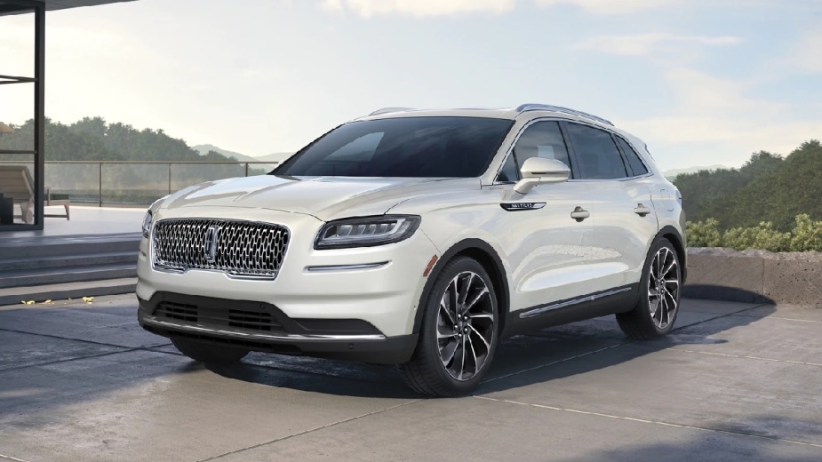 Front angle view of 2023 Lincoln Nautilus, with Lincoln as the only American brand on Consumer Reports' Top 10 Most Trusted list