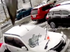 Watch: Miraculous escape as giant concrete slab hits car - viral video!