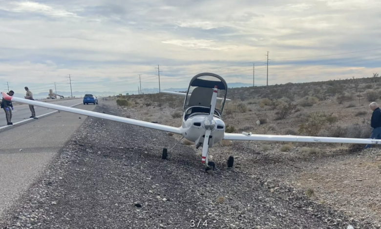 DA20 airplane after emergency landing and being hit by a Nissan SUV