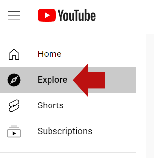 YouTube navigation screenshot