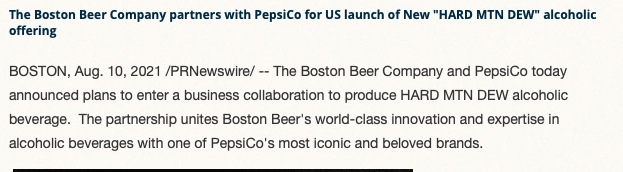 Boston Beer Company's new product advertisement