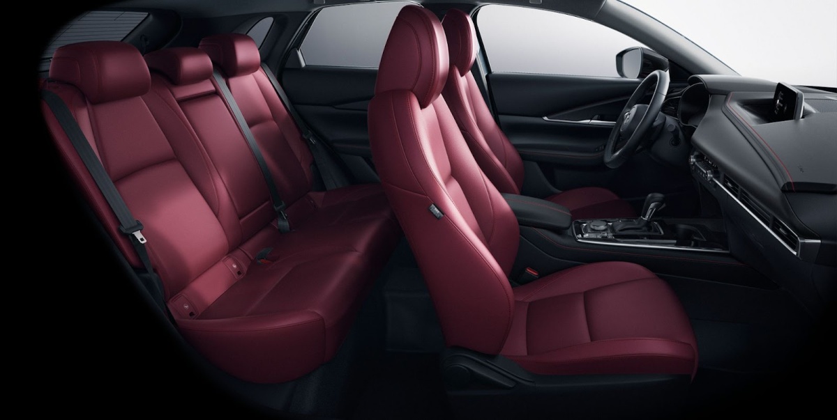 Mazda CX-30 interior in red leather