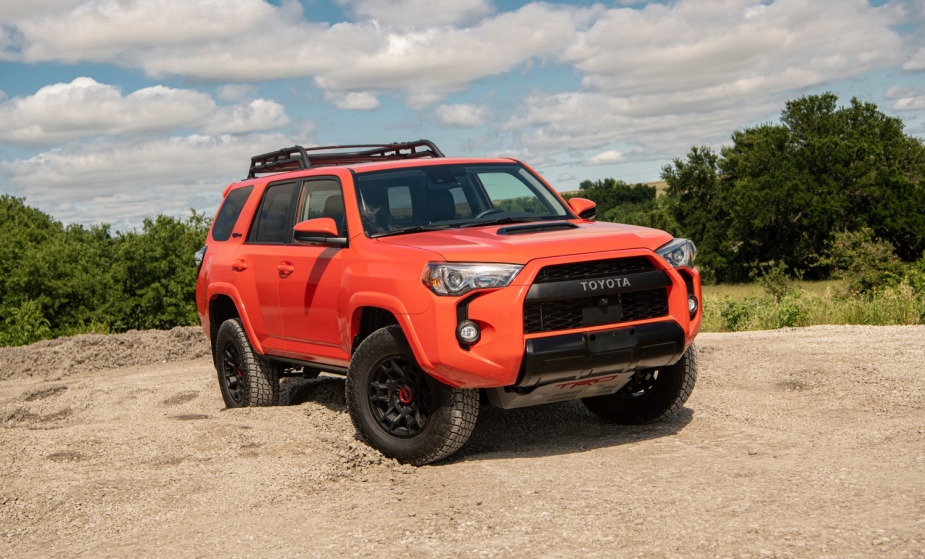 The 2023 Toyota 4Runner in Solar Octane, the midsize SUV is reliable.