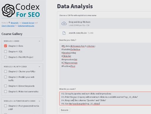 Data analysis script in SEO scripts folder