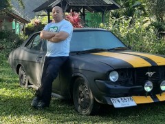 Vin Diesel's lookalike in Thailand drives a Toyota disguised as a Dodge Charger from 