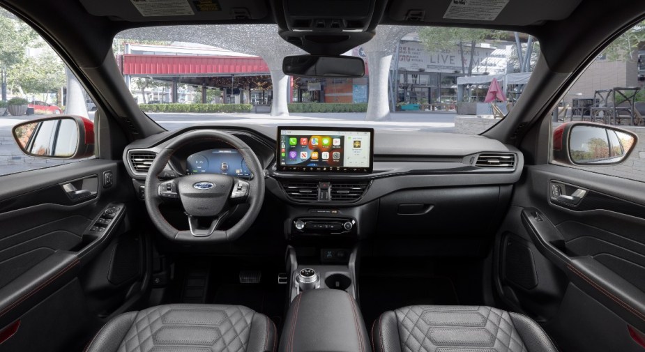 Dashboard and front seats in the 2023 Ford Escape, Ford's most affordable new SUV
