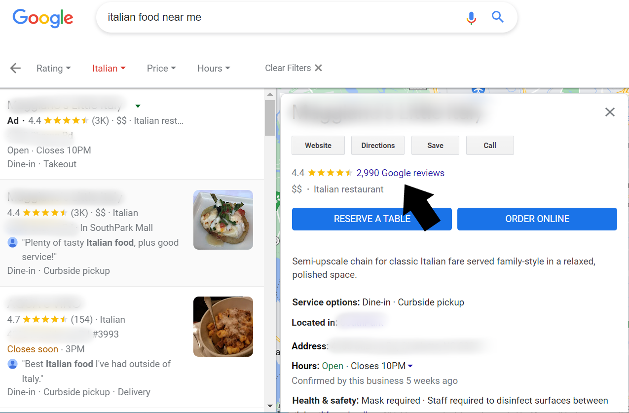 How to find google review