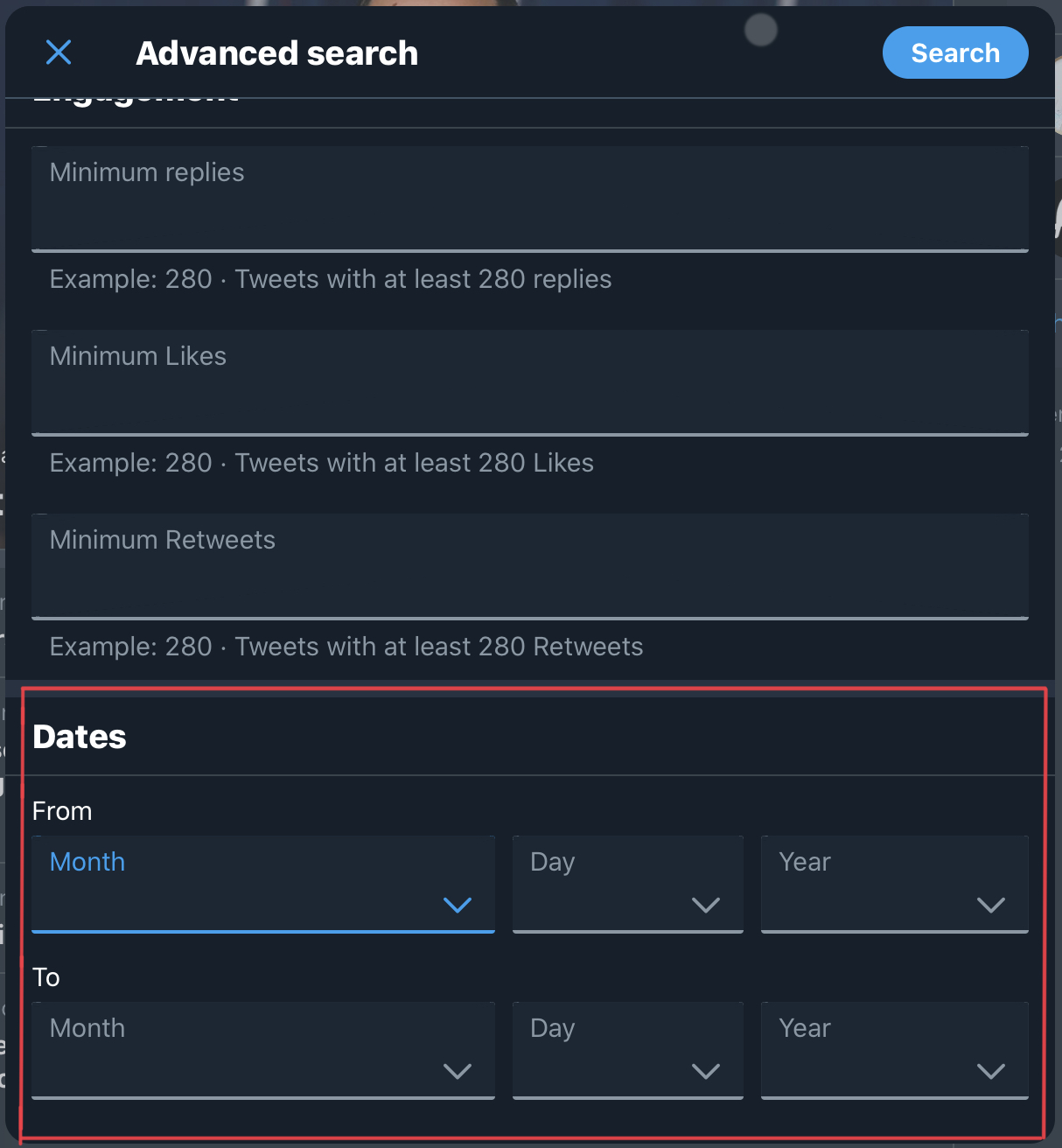 How to use Twitter's advanced search feature
