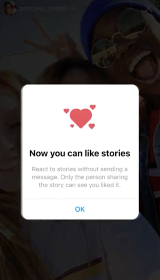 Instagram gives you likes on stories