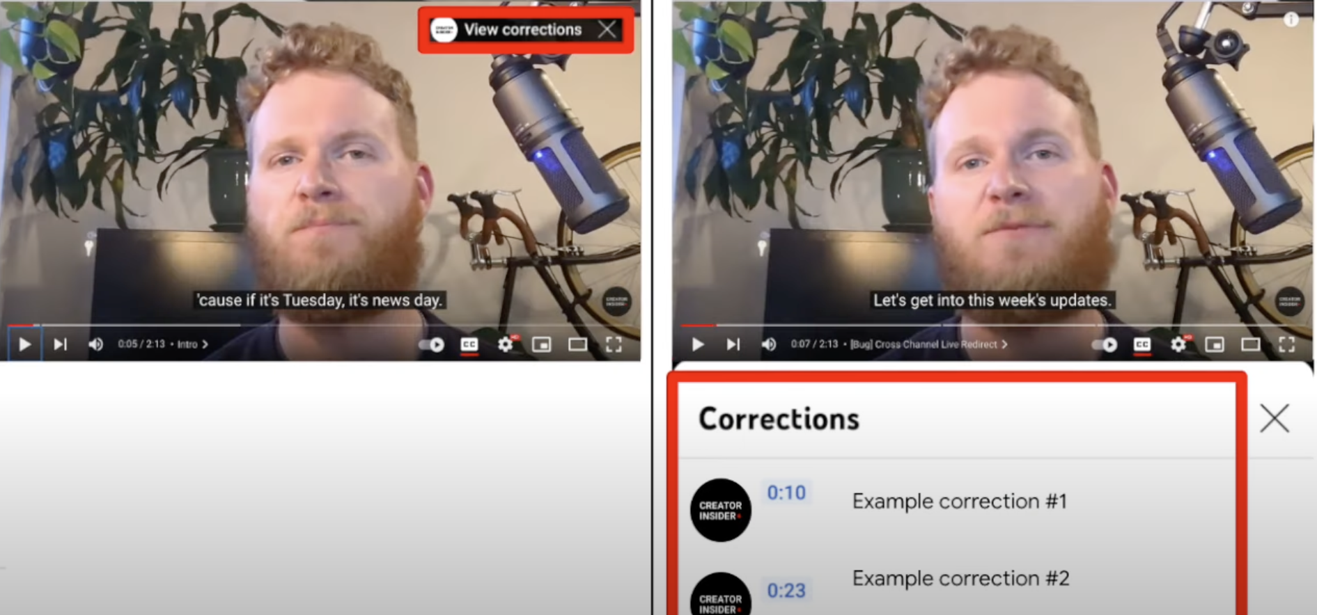 You can now add corrections to YouTube videos after publishing
