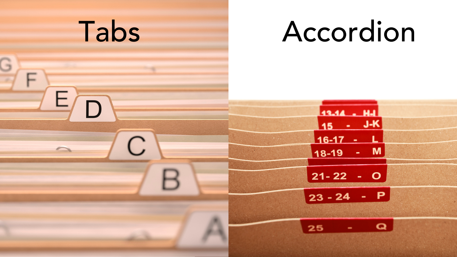 Tabs vs accordions in content