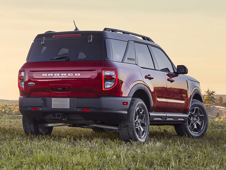 2023 Ford Bronco Sport Parked shot from behind in a field