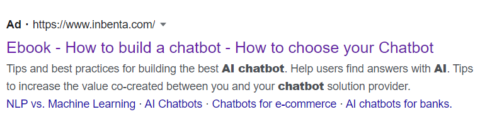 How to build google chatbot search result