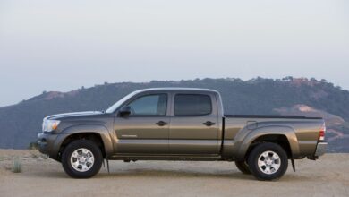 The best compact pickup trucks from 2009 include the Toyota Tacoma seen here