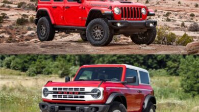 Jeep Wrangler sales are down like the red one pictured here