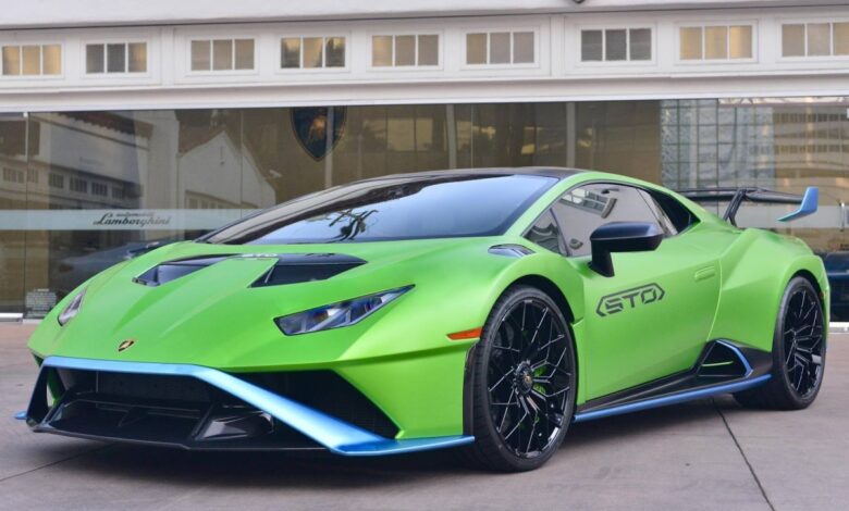This blue-on-green Lamborghini Huracan STO is the most expensive car sold on Cars and Bids