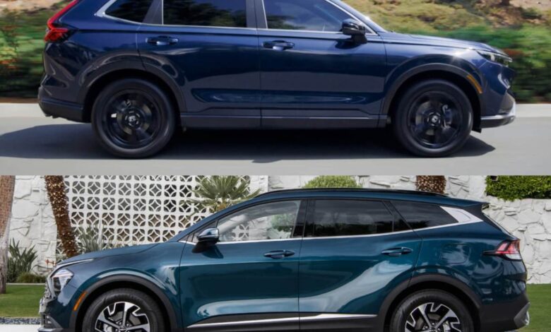 Comparing this 2023 Honda CR-V Hybrid and the 2023 Kia Sportage Hybrid