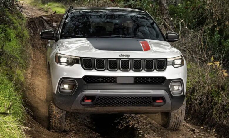 The 2023 Jeep Compass off-roading to show it