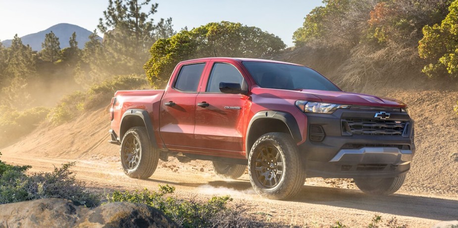 North America's smallest Chevy truck, the Colorado also shows some off-road capability.
