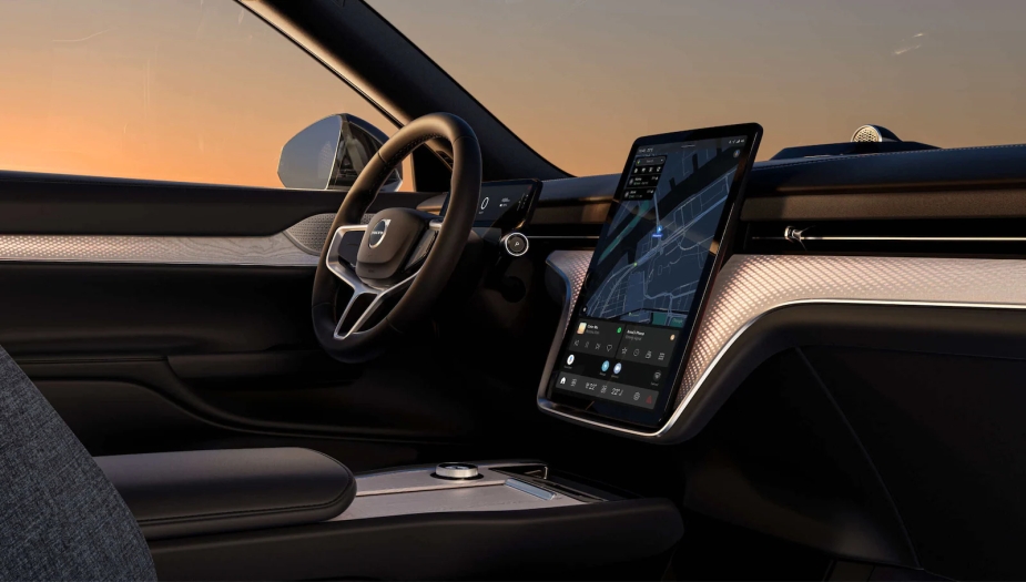 The interior of the Volvo EX90, which will be an electric SUV.