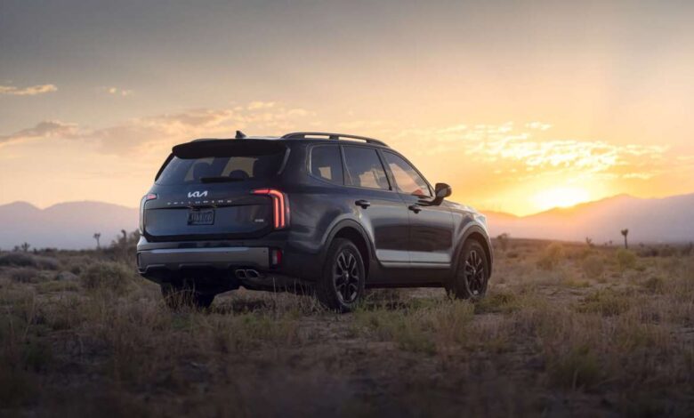 This blue 2023 Kia Telluride earned an IIHS Top Safety Pick award