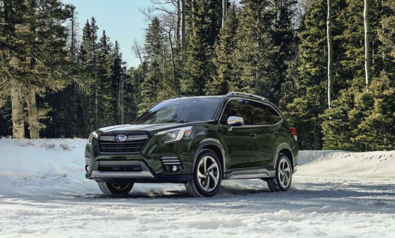 This Subaru Forester in the snow is one of the safest small SUVs according to Consumer Reports