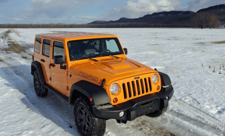 A Jeep Wrangler SUV is not as heavy as others, under 5,000 pounds
