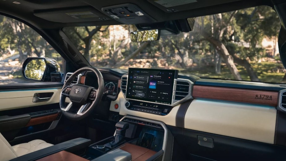 Dashboard on 2023 Toyota Tundra, Full-Size Sounder Truck, IIHS Says, Not Ford F-150, Ram 1500, or Chevy Silverado