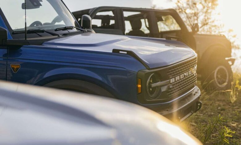 This blue Ford Bronco is one of the SUVs with the best resale value for 2023