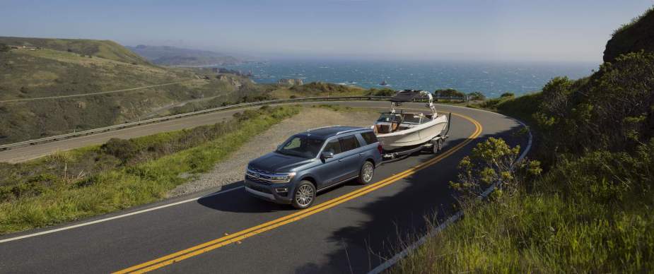 2023 Ford Expedition towing on the road 