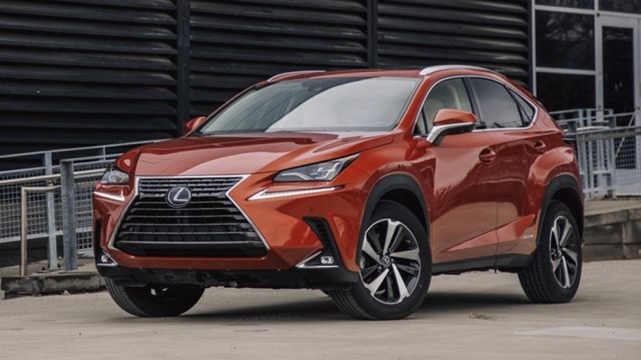 Red 2020 Lexus NX 300 posed and parked