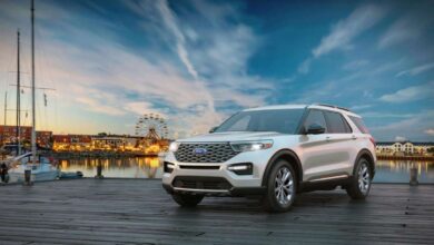 An unlikely midsize SUVs to pass the IIHS test includes this 2023 Ford Explorer in white