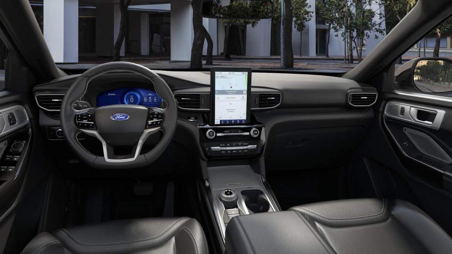 2023 Ford Explorer interior with updated infotainment screen 